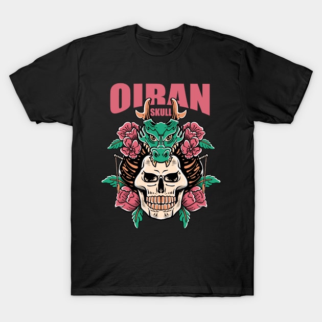 Japanese oiran skull T-Shirt by widhim